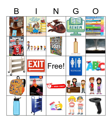 First Grade Library Bingo Card