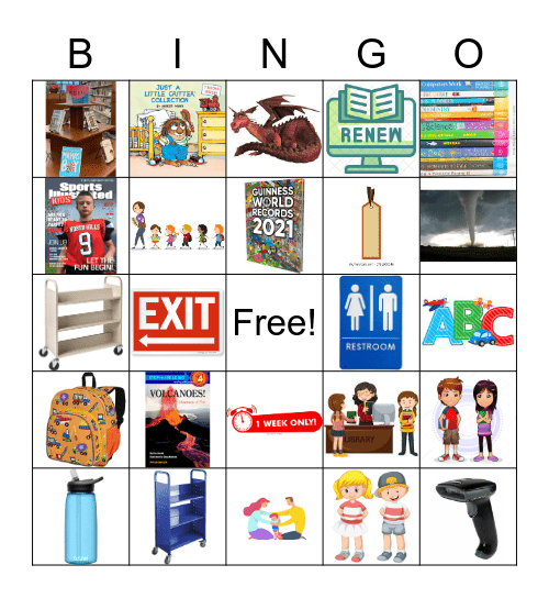 First Grade Library Bingo Card