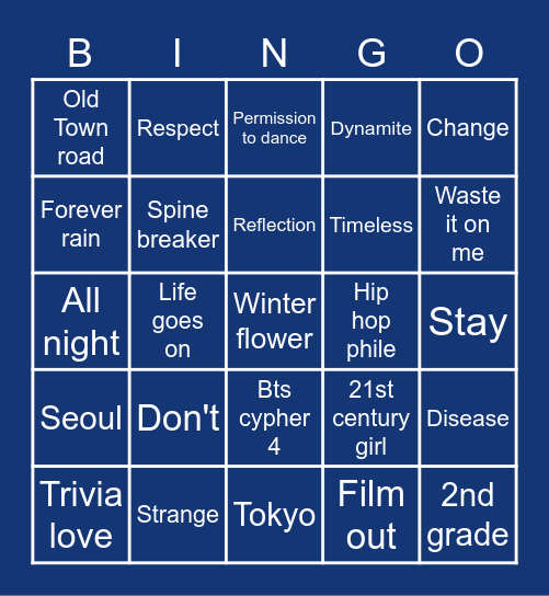 Britts bingo 11-09-21 Bingo Card