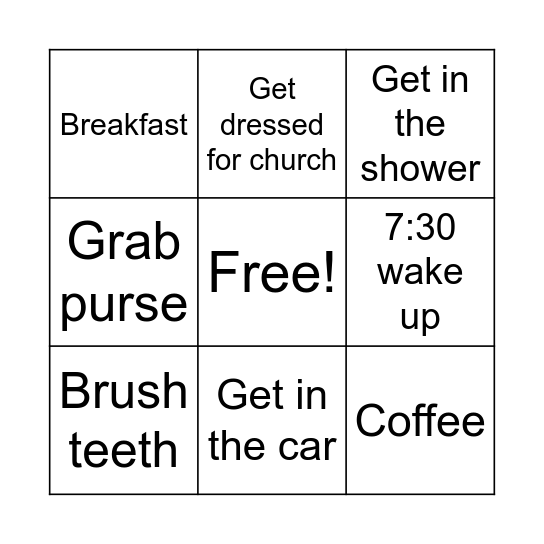 Tomorrow Bingo Card