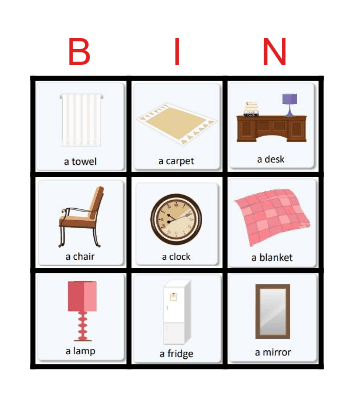 At home Bingo Card