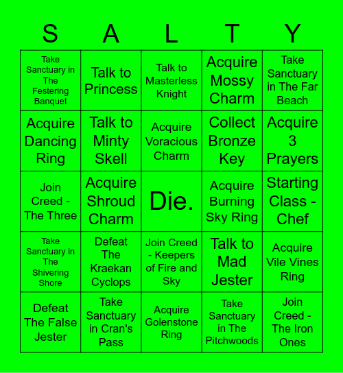 Salt & Sanctuary Bingo Card