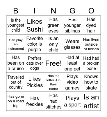 BINGO Card
