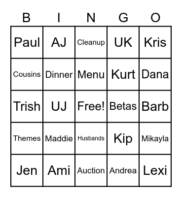 Heis Weekends Bingo Card