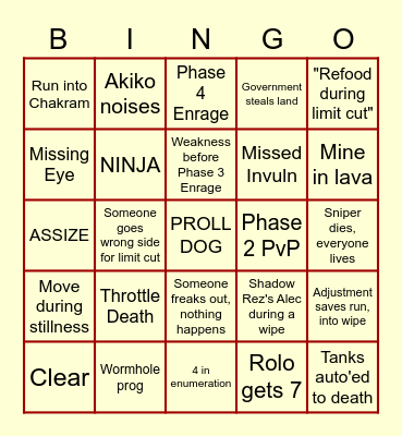 TEA BINGO Card