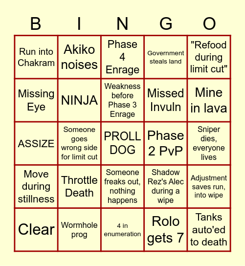 TEA BINGO Card