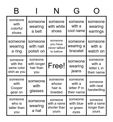 Observation BINGO Card