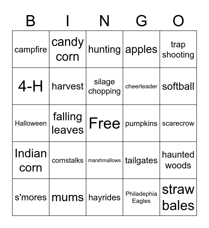 Caring Clovers Bingo Card