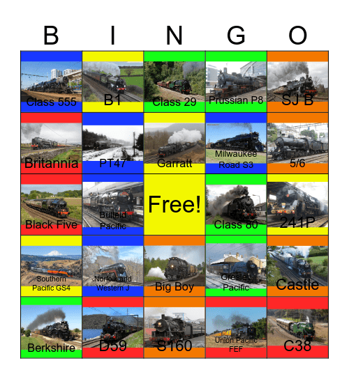 Standard Gauge Steamers around the World Bingo Card