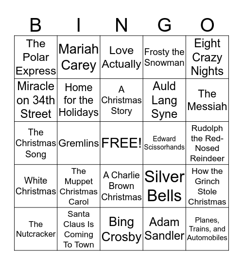Habitat Holiday Party Bingo Card