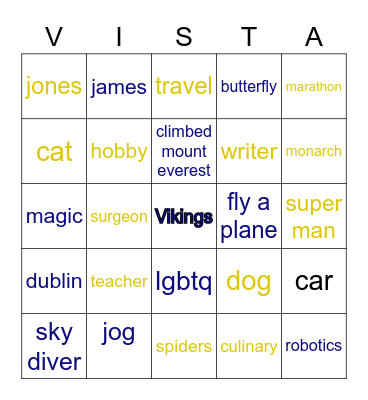 Viking Parents Class of 2025 Bingo Card