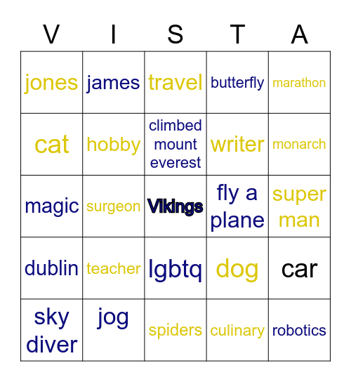 Viking Parents Class of 2025 Bingo Card