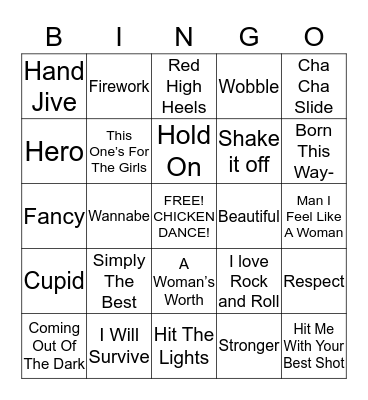 Girl Jams Bingo Card