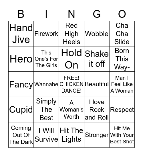 Girl Jams Bingo Card