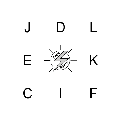 Phonogram Bingo A-M Bingo Card