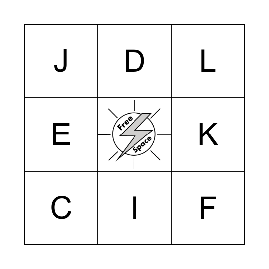 Phonogram Bingo A-M Bingo Card