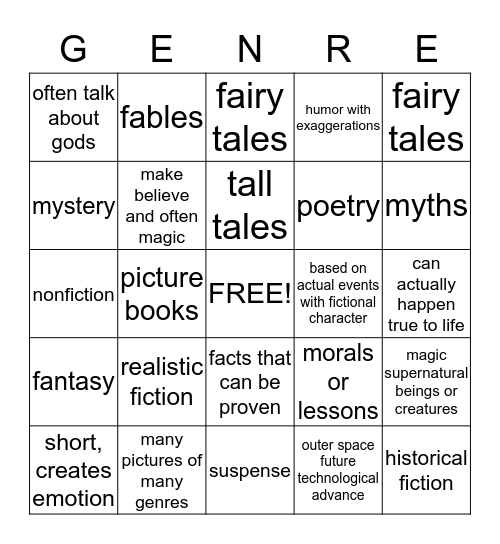 Library Bingo Card