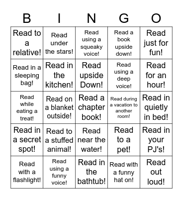 Spring Reading Challenge Bingo Card