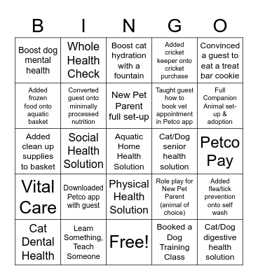 WOOF, MEOW, SQUEAK, BLUB Bingo Card