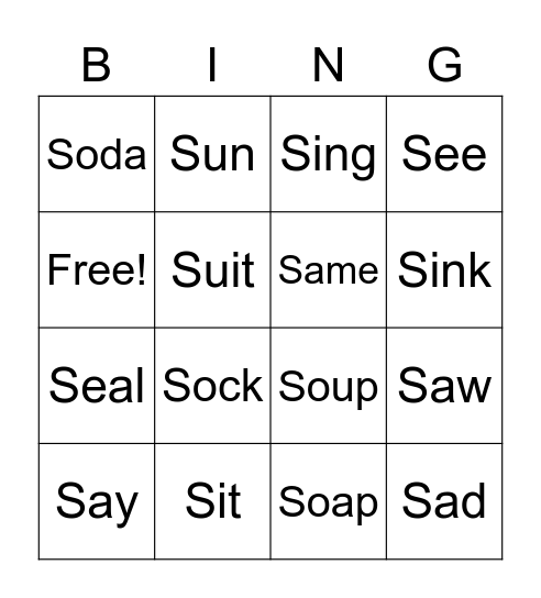 Breala's Speech Bingo! Bingo Card