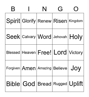 Biblical Bingo Card