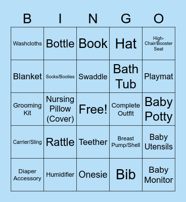 Baby Gift Bingo Card