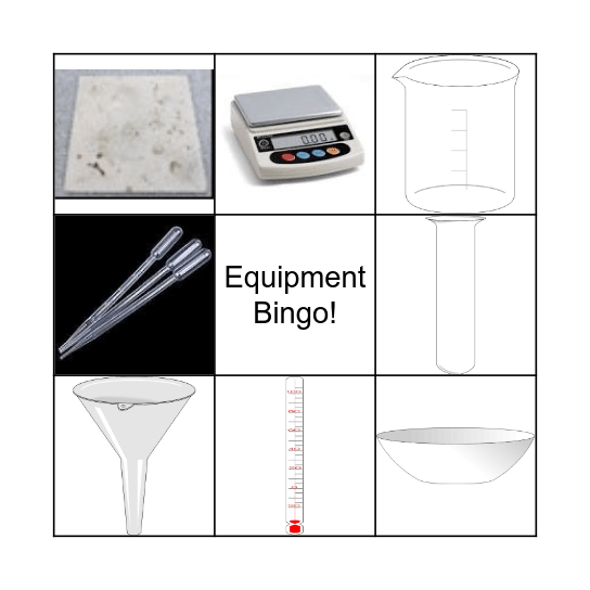 Equipment Bingo Card