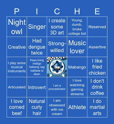 BINGO CARD PICHE Bingo Card