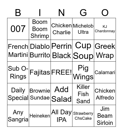 CHEERS BINGO Card