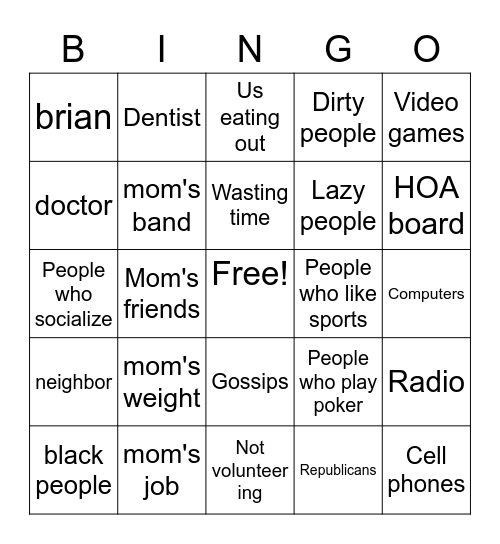 Grandee Bingo Card