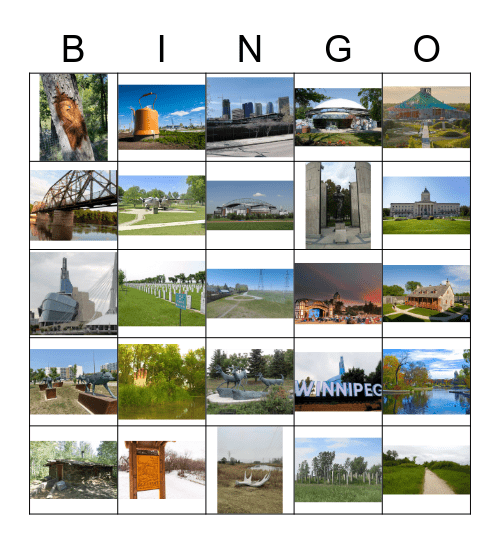 Winnipeg Cycling Bingo Card