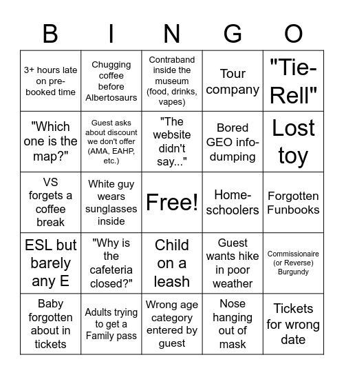 RTM Winter BINGO Card