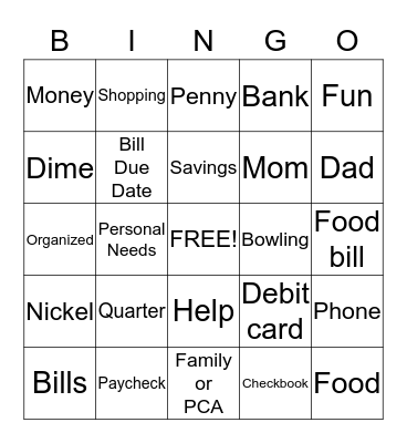 Banking 101 Bingo Card