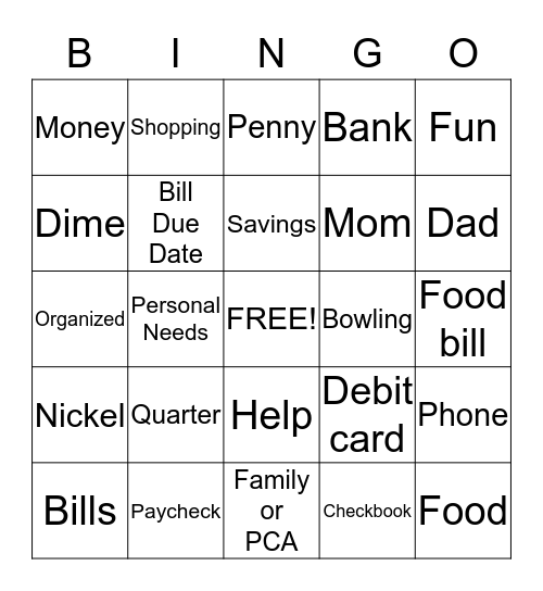 Banking 101 Bingo Card