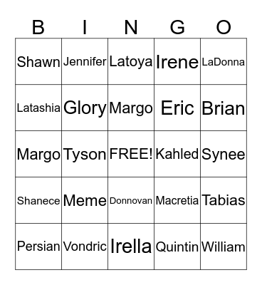 LaVonne 65th "Love" Birthday Bingo Card