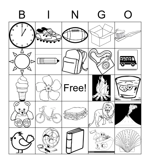 Sight Word I - I Spy Bingo Card