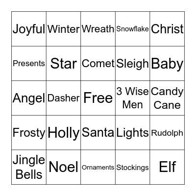 Christmas Bingo Card