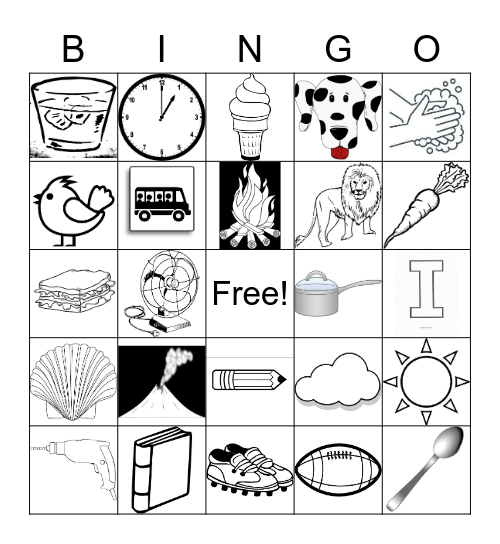 Sight Word I - I Spy 2 Bingo Card