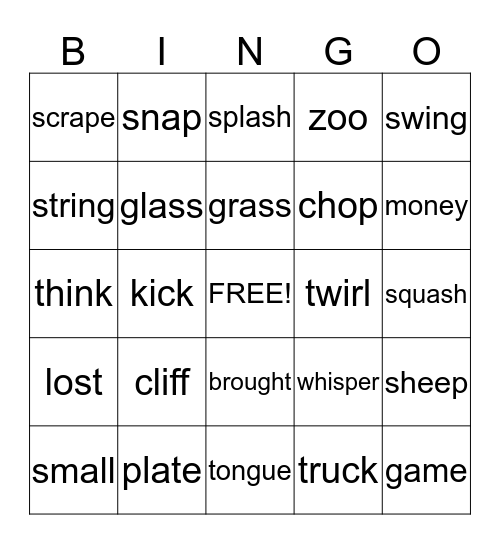 Beginning Sounds Bingo Card