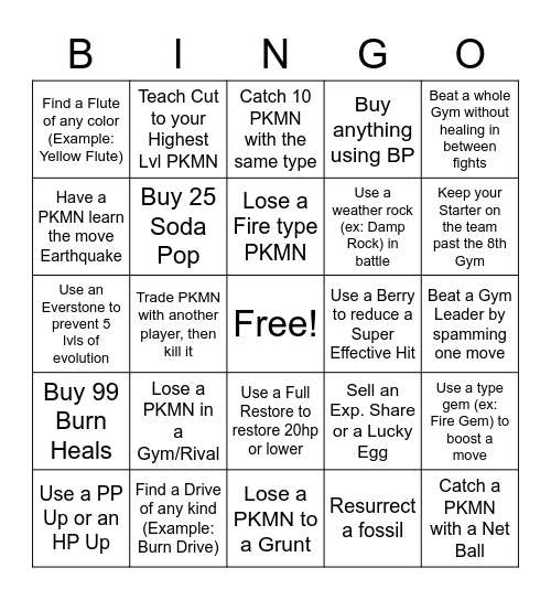 Bingolocke Bingo Card
