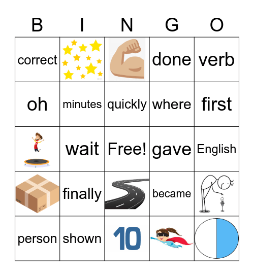 Fry Words 401-425 Bingo Card