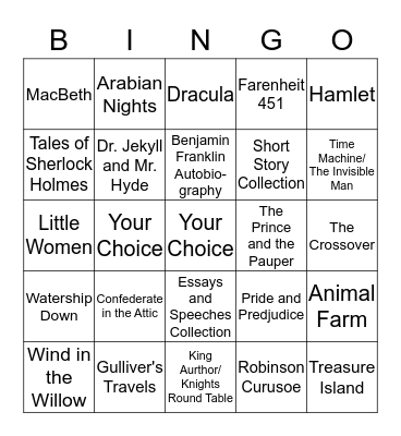 Book Bingo! Bingo Card