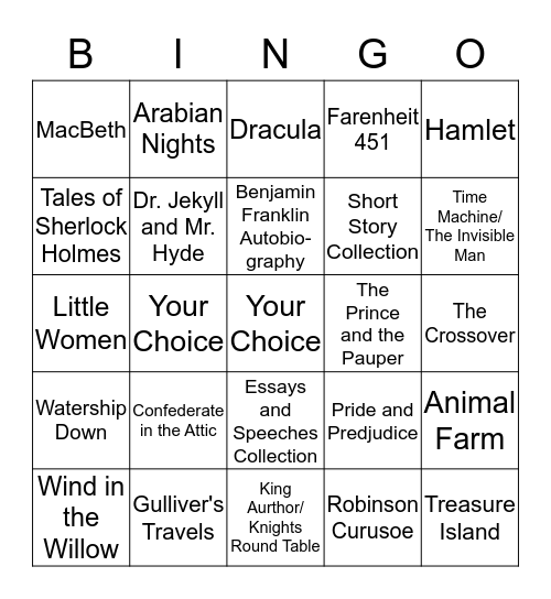 Book Bingo! Bingo Card