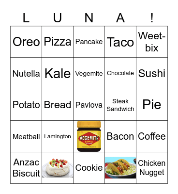 National food days Bingo Card