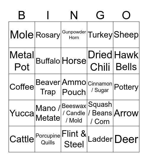 COLORADO PEOPLES  Bingo Card