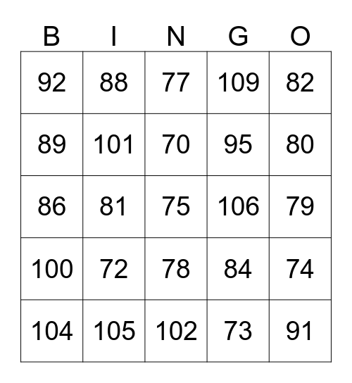 Geluidsbingo Card