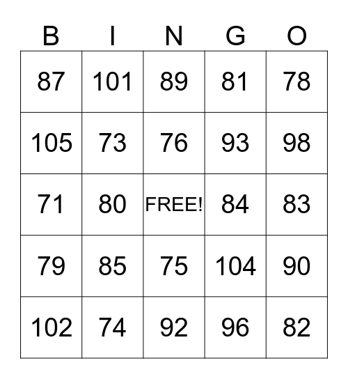 Geluidsbingo Card