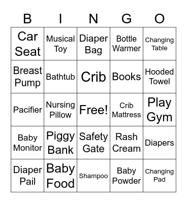 Baby Bingo Card