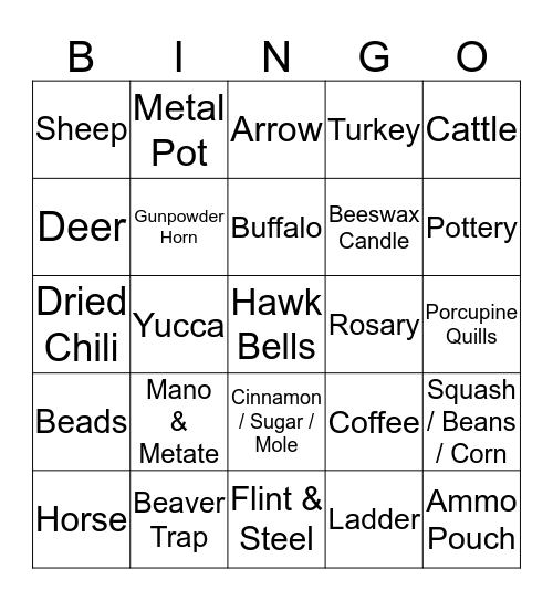 COLORADO PEOPLES  Bingo Card