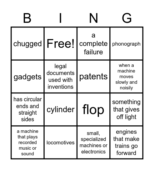 5th Grade M1W1 Vocab Bingo Card